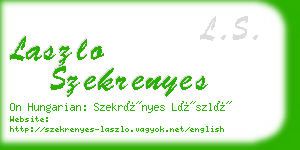 laszlo szekrenyes business card